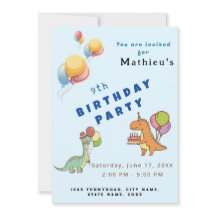 Dinossaur dino party aniversário de criança azul e