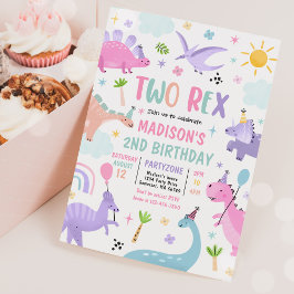 Convite Dinossaur, Dois segundos aniversários Rex