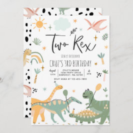 Convite Dinossaur, Dois segundos aniversários Rex