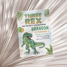 Dinossaur Três Festa Rex aniversário de 3 anos