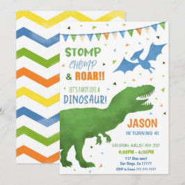 Convite Dinossauro aniversário de 3 anos