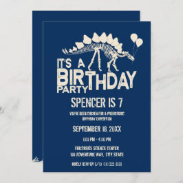 Convite Dinossauro Aniversário Stegossauro com Balões