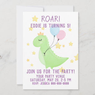 Convite Dinossauro com Balões