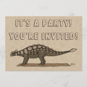 Convite Dinossauro Cretáceo Anquilossauro
