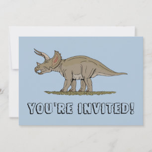 Convite Dinossauro Cretáceo Tricerátops