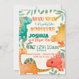 Convite Dinossauro da Primavera