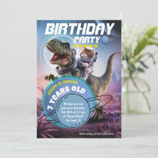 Convite Dinossauro e Festa de aniversário do Astronauta Ga