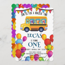 Convite Dinossauro engraçado De Volta à Escola Ônibus meni