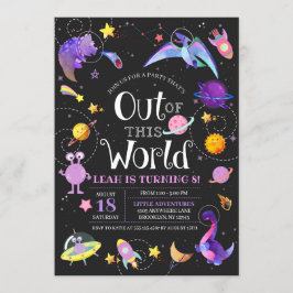 Convite Dinossauro Espacial Para Fora Desta Galáxia Mundia