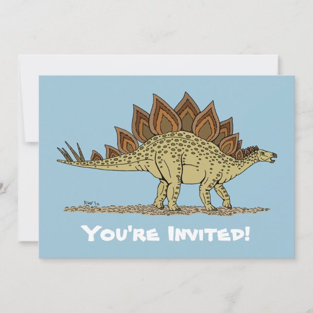 Convite Dinossauro Jurássico Stegossauro (Frente)