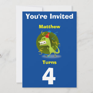 Convite Dinossauro Personalizado - Apelido de aniv