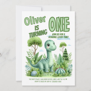 Convite Dinossauro Roaring Good Time Baby's primeiro anive