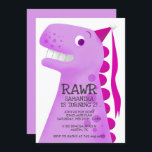 Convite Dinossauro Rosa Festa de aniversário Princesa<br><div class="desc">Um belo convite de aniversário para a festa do dinossauro do seu filho! Ilustração do estilo de desenho de um dinossauro rosa. O T rex está vestindo um pequeno chapéu cor-de-rosa. Você pode adicionar as informações da festa no corpo do dinossauro. O texto é facilmente editável on-line.</div>