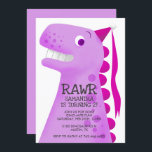 Convite Dinossauro Rosa Festa de aniversário Princesa<br><div class="desc">Um belo convite de aniversário para a festa do dinossauro do seu filho! Ilustração do estilo de desenho de um dinossauro rosa. O T rex está vestindo um pequeno chapéu cor-de-rosa. Você pode adicionar as informações da festa no corpo do dinossauro. O texto é facilmente editável on-line.</div>