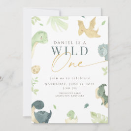 Convite Dinossauro Selvagem Uma festa de aniversário prime