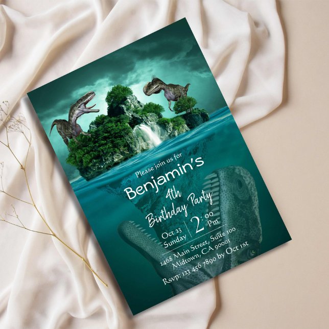 Convite Dinossauro temse 4 anos modernos (Criador carregado)