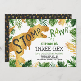 Convite Dinossauro, Três Rex, Aniversário, Garoto Dino
