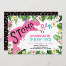 Dinossauro Três Rex Aniversário Rapariga Dino