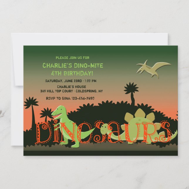 Convite Dinossauros (Frente)