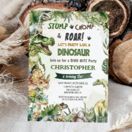 Convite Dinossauros Festa de aniversário Jurássica Salto d