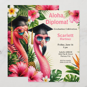 Convite Diploma Aloha Festa Tropical de Graduação na Pisci
