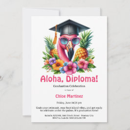 Convite Diploma de Aloha Festa Tropical de Formatura na Pi