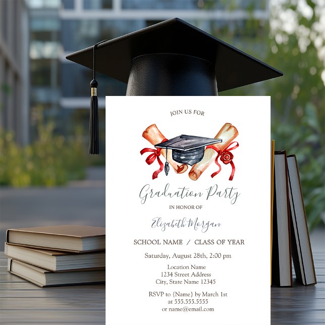 Convite Diploma de Capelo de Formatura, Estrelas  Graduaçã (Criador carregado)
