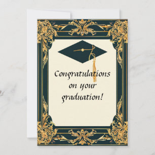 Convite Diploma Elegante de Graduação com quadro Mortarboa