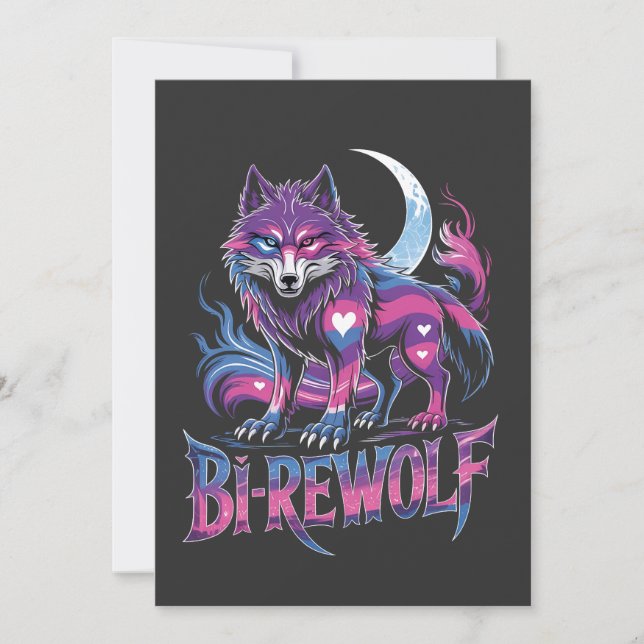 Convite Dire Wolf Birewolf Bisexual LGBT (Frente)