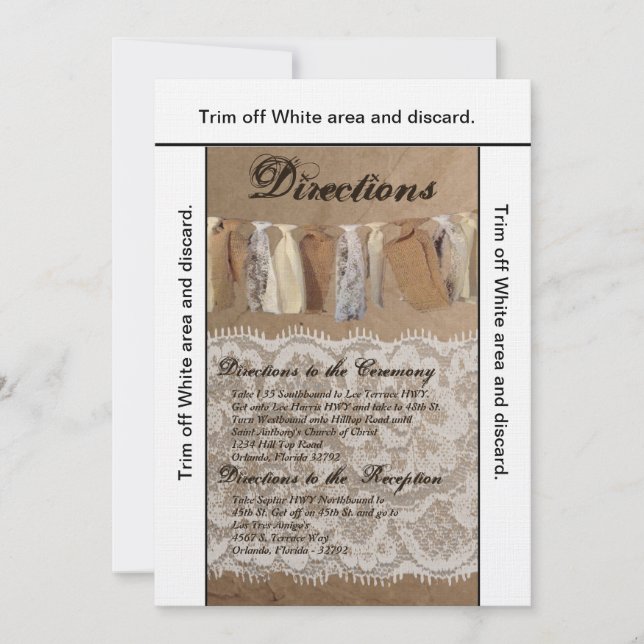 Convite Direções 3.5x6 Placa Quebra de espaço de papel Kra (Frente)