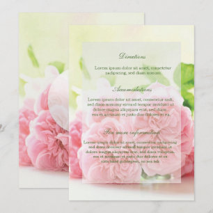 Convite Direções de Casamento de Rosa de Verão Rosa Elegan