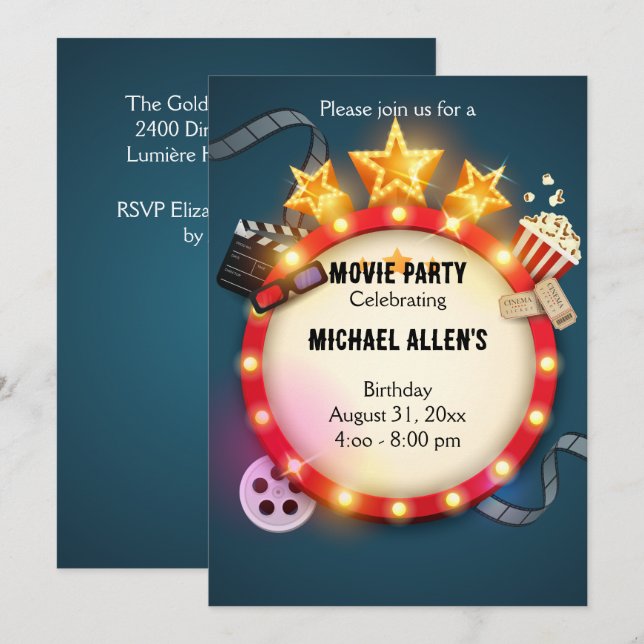 Convite Director’s Cut Birthday Invitation  (Frente/Verso)