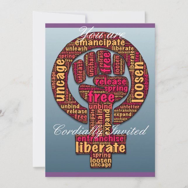 Convite direitos das mulheres Raised Fist Thunder_Cove qua (Frente)