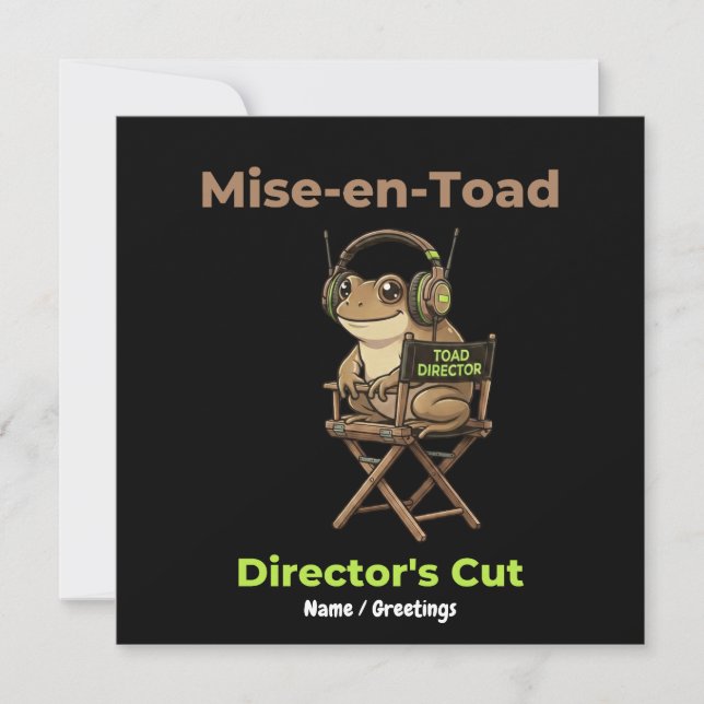 Convite Diretor Mise-en-Toad Edição do Diretor Cinema Pun  (Frente)