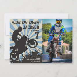 Convite Dirt Bike Birthday Photo Invitation / Motocross
