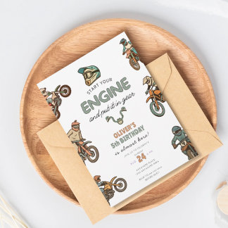 Convite Dirt bike boy 5th birthday