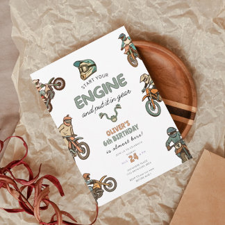 Convite Dirt bike boy 6th birthday