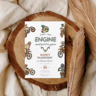 Convite Dirt bike boy 9th birthday