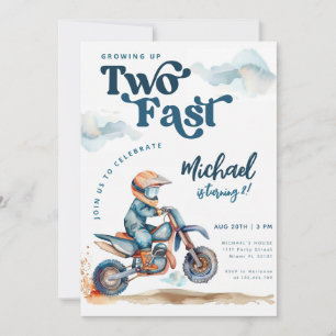 Convite Dirt Bike Two Fast Birday