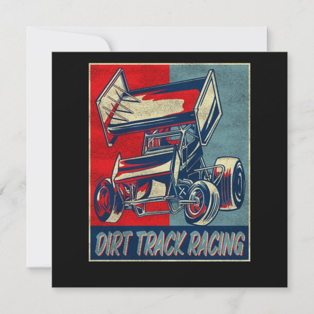 Convite Dirt Track Racing Dirt Track Racing Sprint Car Vin (Frente)