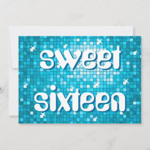 Convite Disco Azulejos Texto amelia azul 'dezesseis'