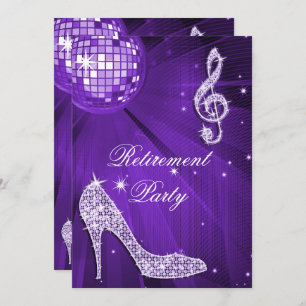 Convite Disco Ball e Sparkle Heels Retimento Lilac