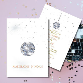 Convite Disco Ball Elegant Chic Wedding Ensaio