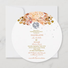 Convite Disco Ball Floral Elegante Chic Weding Ensaio