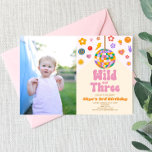 Convite Disco Ball Wild e Três aniversário de 3 anos de Fo<br><div class="desc">Este é um Convite de festas de Fotografia de Hippie Wild Vintage Disco Ball,  do Retro 70 e Três Fotografias Personalizadas.</div>