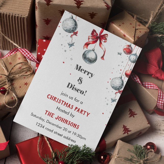 Convite Disco Christmas Party Invitation (Criador carregado)
