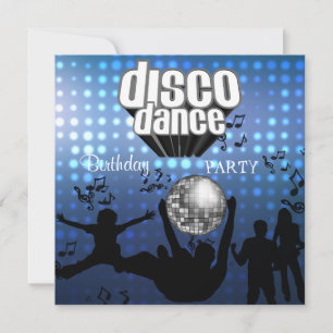 Convite Disco Dança Festa de Aniversário Retro