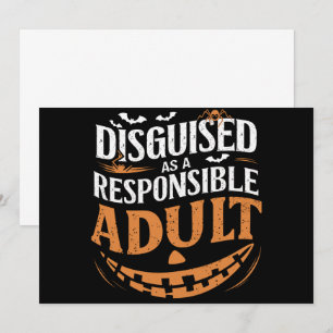 Convite Disfarçado Como Um Adulto Responsável no Halloween