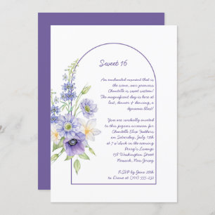 Convite Dísias Roxas, Anêmonas, Arco Floral Doce 16