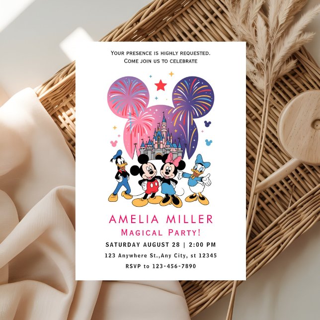 Convite Disney Magic Birthday Invitation | Mickey & Minnie (Criador carregado)